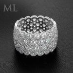 Women's Brilliant Pave Set Fashion RING Wedding Party Jewelry SIZE 6-9