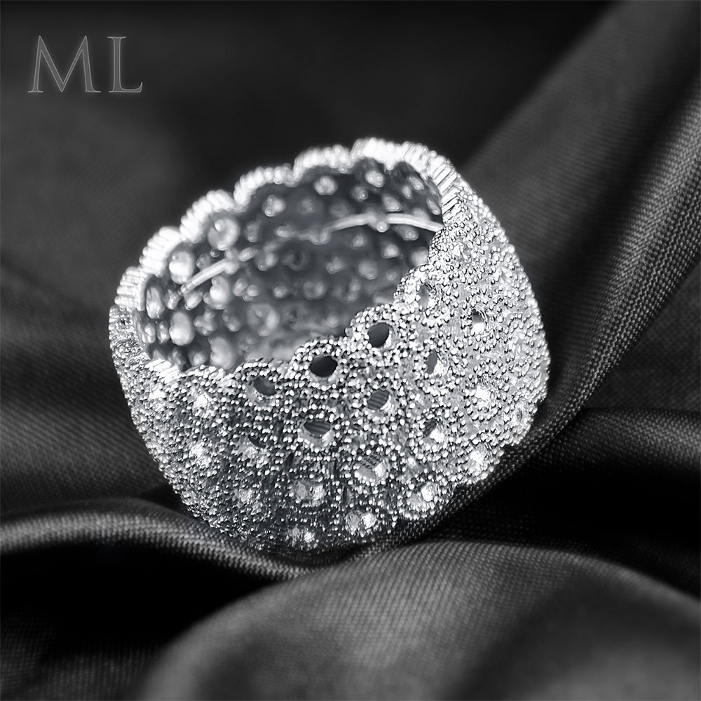 Women's Brilliant Pave Set Fashion RING Wedding Party Jewelry SIZE 6-9
