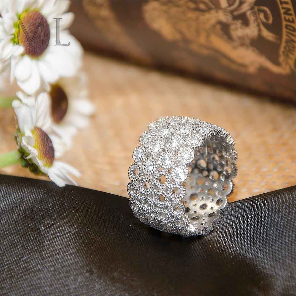 Women's Brilliant Pave Set Fashion RING Wedding Party Jewelry SIZE 6-9