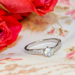 0.75 CT Carat ROUND CUT Engagement Promise RING Silver Plated SIZE 4-10