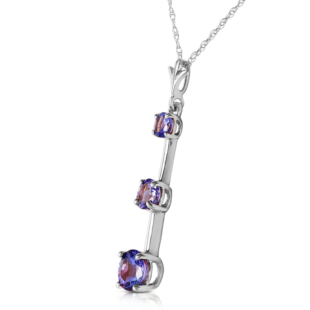 1.25 CTW 14K Solid White Gold Wished For Reaches Tanzanite Necklace