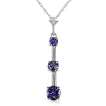 1.25 CTW 14K Solid White Gold Wished For Reaches Tanzanite Necklace
