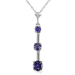 1.25 CTW 14K Solid White Gold Wished For Reaches Tanzanite Necklace