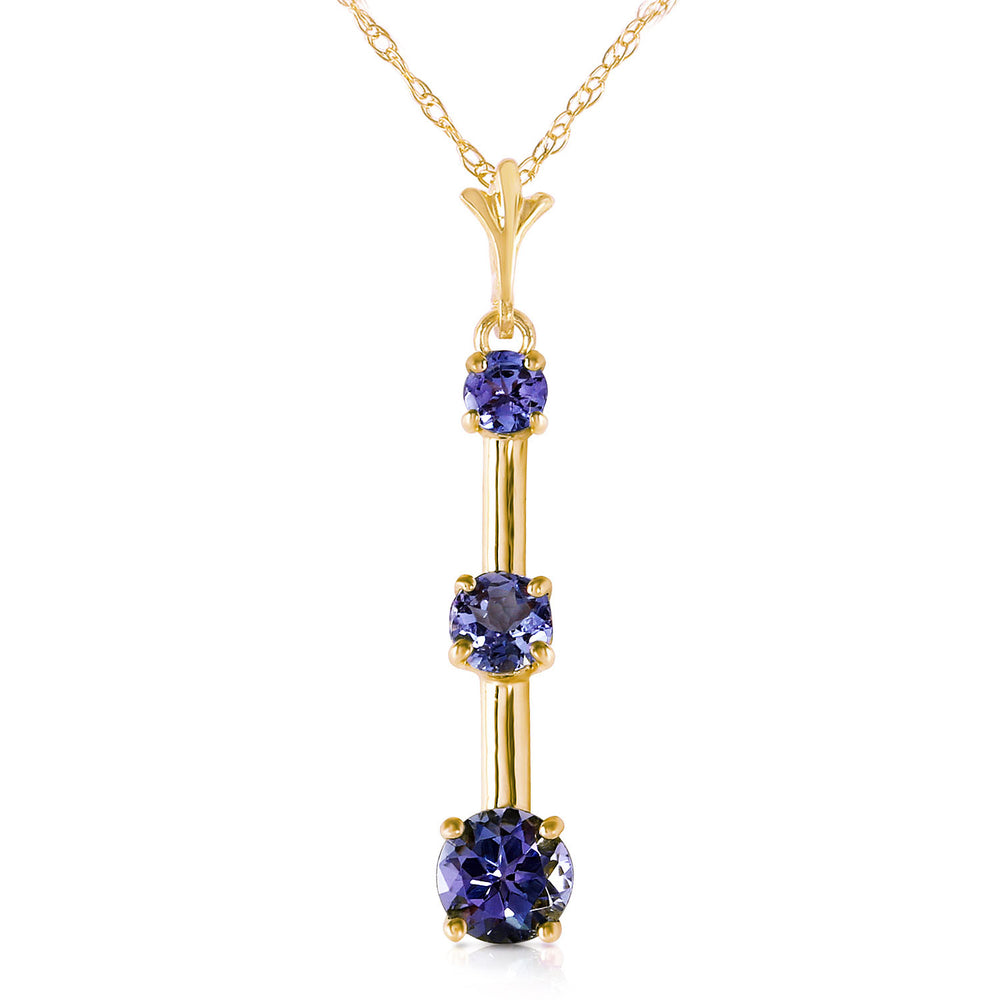 1.25 Carat 14K Solid Gold Evening Of Poetry Tanzanite Necklace