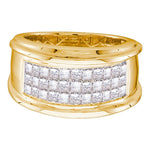 14kt Yellow Gold Mens Princess Diamond Comfort Wedding Anniversary Band Ring 1/2 Cttw