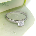 Women's 0.65 CT Solitaire Engagement Ring ROUND CUT White Gold Plated Size 6-9
