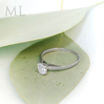 Women's 0.65 CT Solitaire Engagement Ring ROUND CUT White Gold Plated Size 6-9