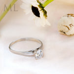 Women's 0.65 CT Solitaire Engagement Ring ROUND CUT White Gold Plated Size 6-9