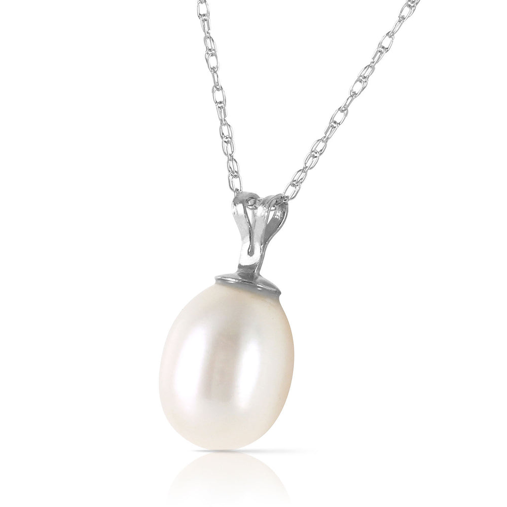 4 Carat 14K Solid White Gold Perseverance Pays pearl Necklace