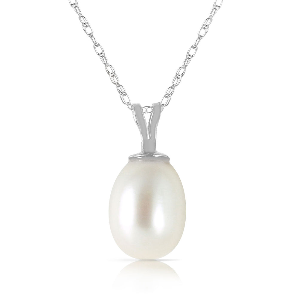 4 Carat 14K Solid White Gold Perseverance Pays pearl Necklace