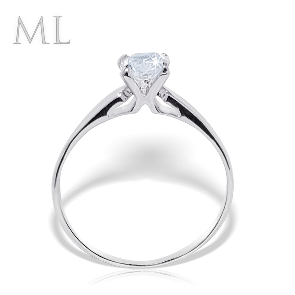 Women's 0.65 CT Solitaire Engagement Ring ROUND CUT White Gold Plated Size 6-9