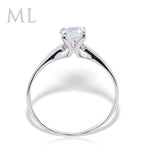 Women's 0.65 CT Solitaire Engagement Ring ROUND CUT White Gold Plated Size 6-9