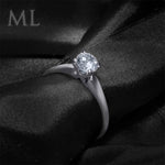 Women's 0.65 CT Solitaire Engagement Ring ROUND CUT White Gold Plated Size 6-9