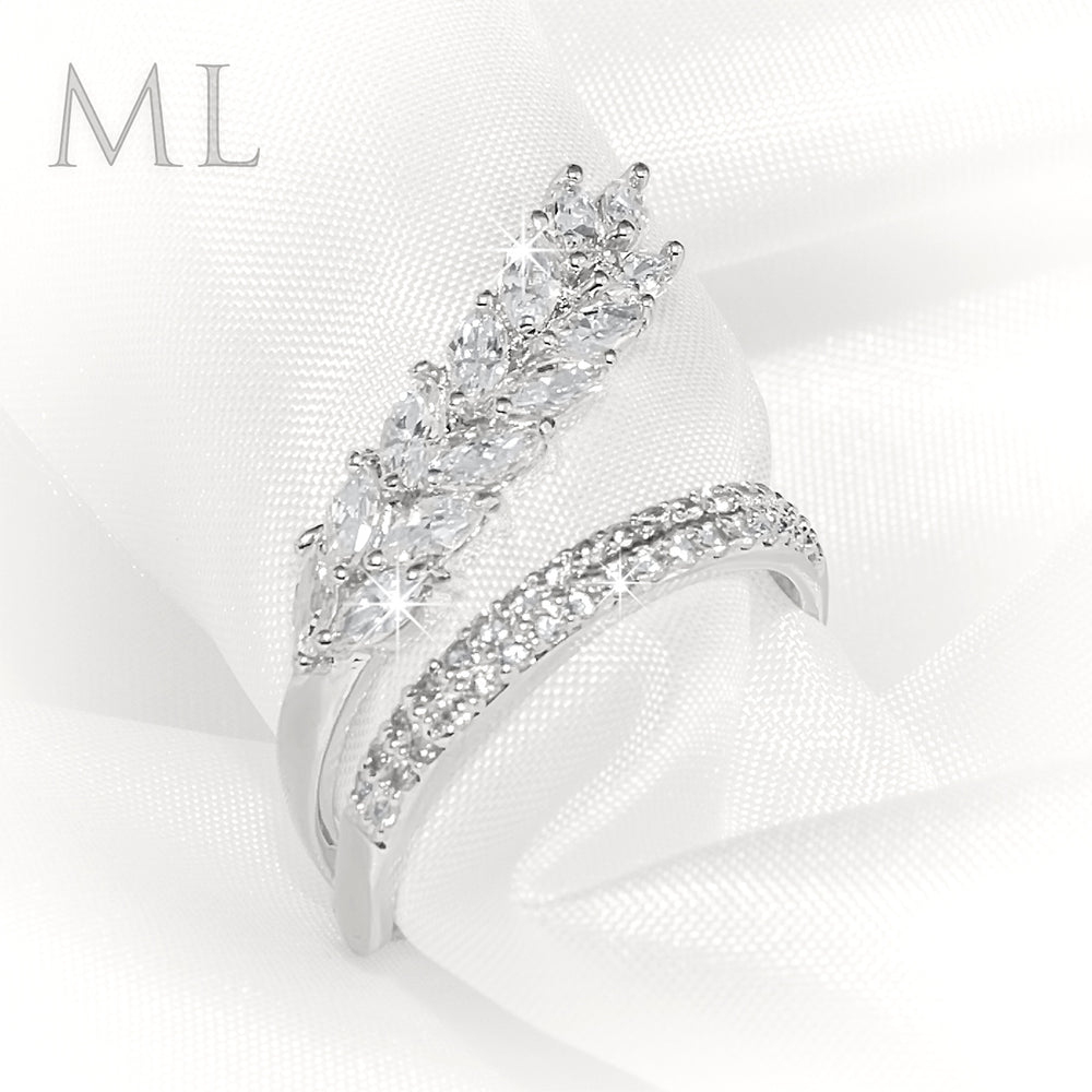 Wedding Anniversary RING Bridal Marquise CUT Plated Fashion Band SIZE 6-9