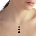 14K Solid Rose Gold Necklace with Natural Garnets