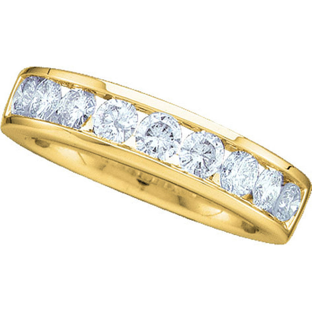 14kt Yellow Gold Womens Round Channel-set Diamond Wedding Band 1/2 Cttw - Size 6