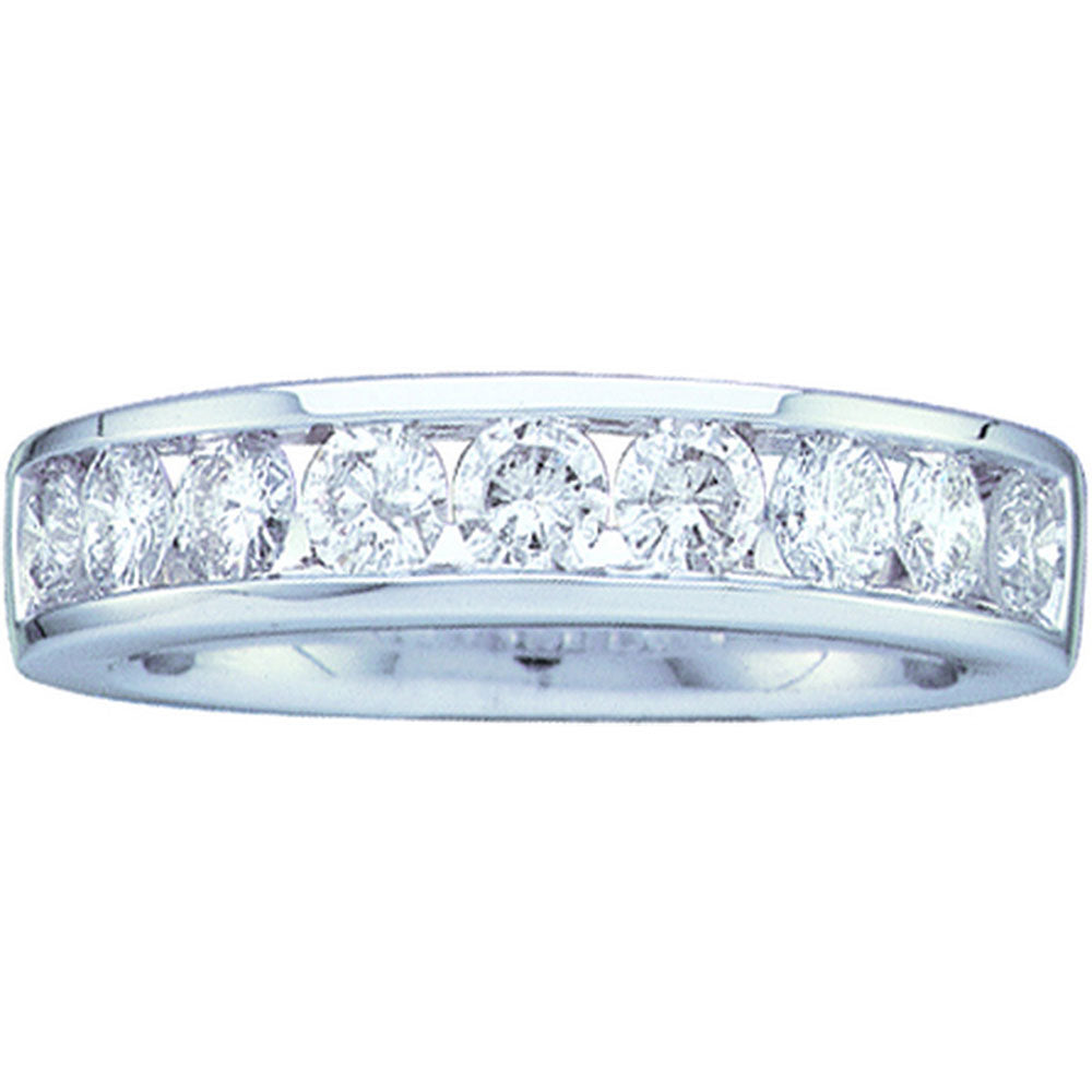 14kt White Gold Womens Round Channel-set Diamond Wedding Band 1/2 Cttw - Size 9
