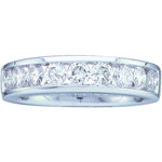 14kt White Gold Womens Round Channel-set Diamond Wedding Band 1/2 Cttw - Size 9