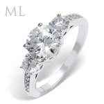 2.50 CT Women's Brilliant ROUND CUT Engagement Promise RING Gold Plated Size 6-9
