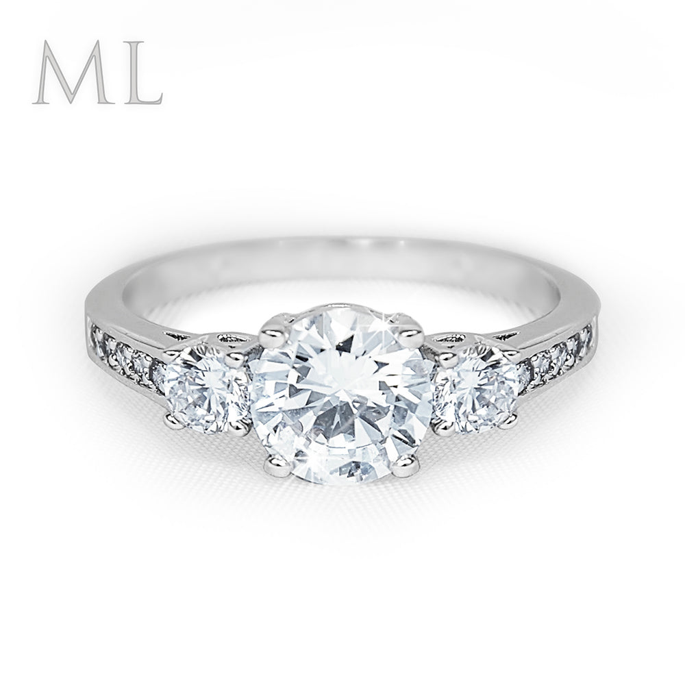2.50 CT Women's Brilliant ROUND CUT Engagement Promise RING Gold Plated Size 6-9
