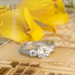 2.50 CT Women's Brilliant ROUND CUT Engagement Promise RING Gold Plated Size 6-9