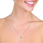 4.5 CTW 14K Solid White Gold Here Is Hope Peridot pearl Necklace