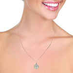 5.32 Carat 14K Solid White Gold Necklace Natural Green Amethyst Diamond