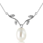 4.02 Carat 14K Solid White Gold Better Believe pearl Diamond Necklace