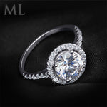 2 CT Carat Halo ROUND CUT Bridal Engagement RING White Gold Plated Size 5-9