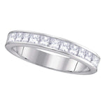 14kt White Gold Womens Princess Channel-set Diamond 4.5mm Wedding Band 1.00 Cttw