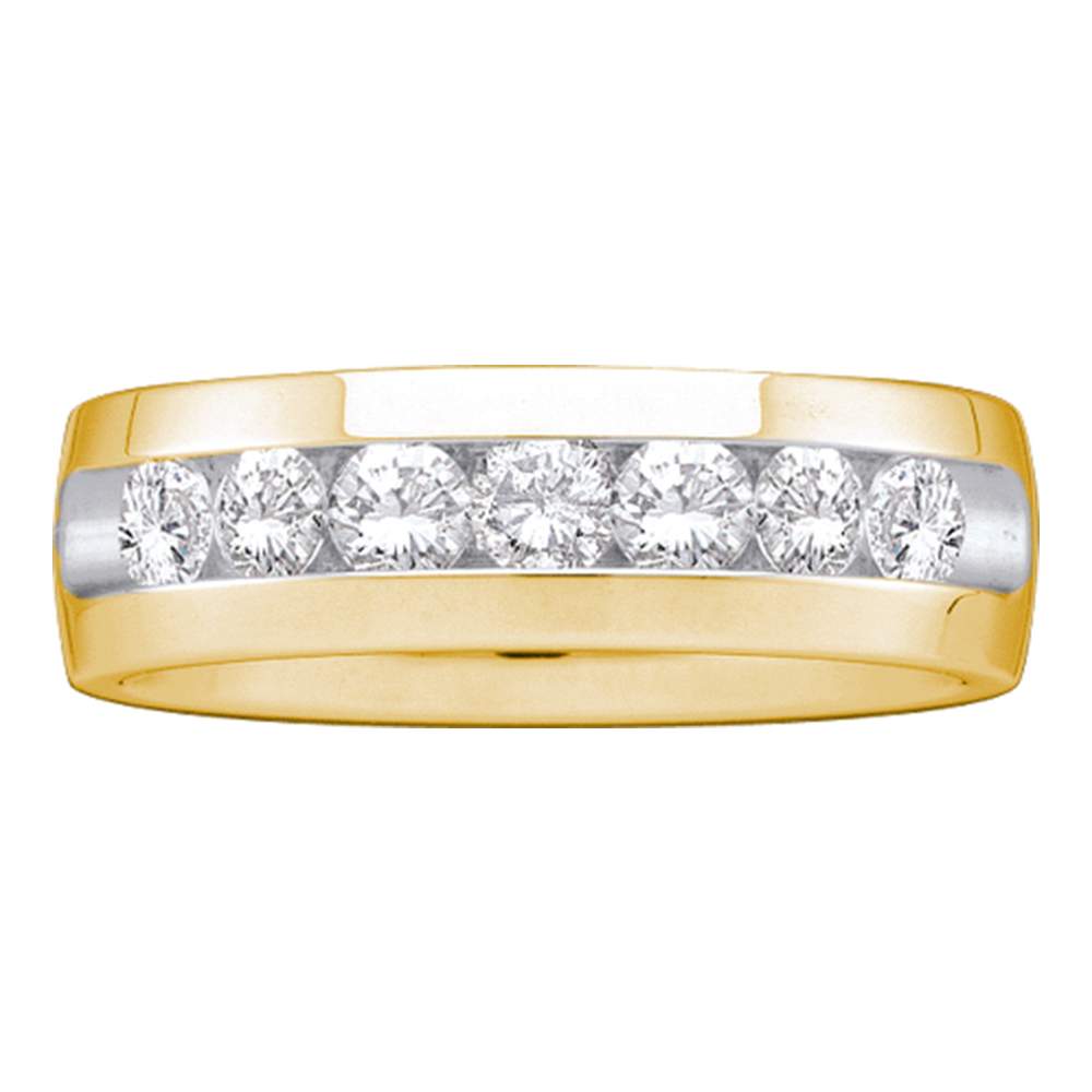 14k Yellow Gold Mens Round Diamond Channel-set Wedding Anniversary Band 1.00 Cttw