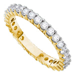 14kt Yellow Gold Womens Round Pave-set Diamond Eternity Wedding Band 1.00 Cttw