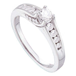 14kt White Gold Womens Round Diamond Solitaire Bridal Wedding Engagement Ring 1/2 Cttw