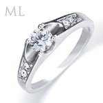 Women's Engagement RING 0.50 Carat ROUND CUT White Gold Plated SIZE 5-9