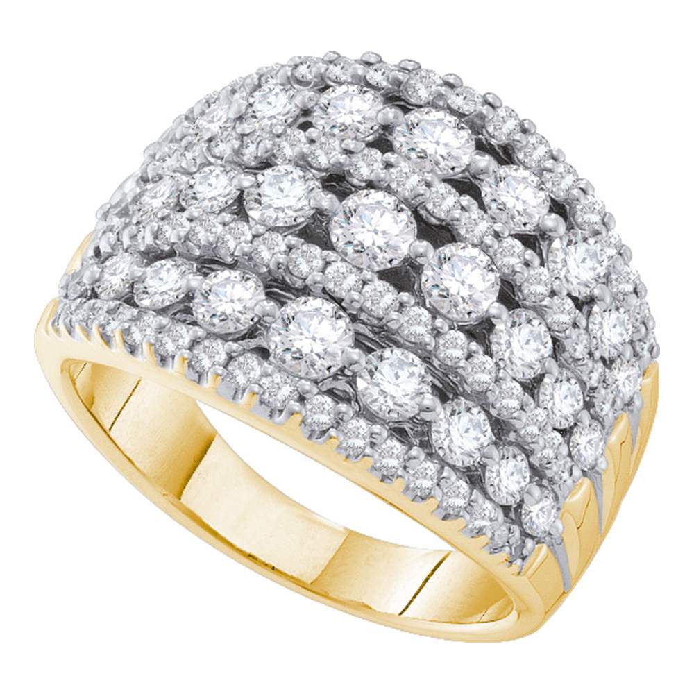 14kt Yellow Gold Womens Round Diamond Symmetrical Fashion Band Ring 2.00 Cttw