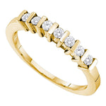 10kt Yellow Gold Womens Round Channel-set Diamond Single Row Ring 1/5 Cttw