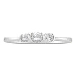 10kt White Gold Womens Round Diamond 3-stone Bridal Wedding Engagement Ring 1/4 Cttw