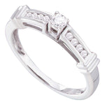 14kt White Gold Womens Round Diamond Solitaire Bridal Wedding Engagement Ring 1/4 Cttw