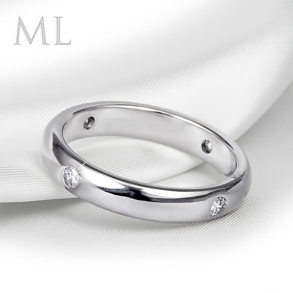 Women's Elegant Wedding BAND Engagement RING White Gold Plated SIZE 6-9