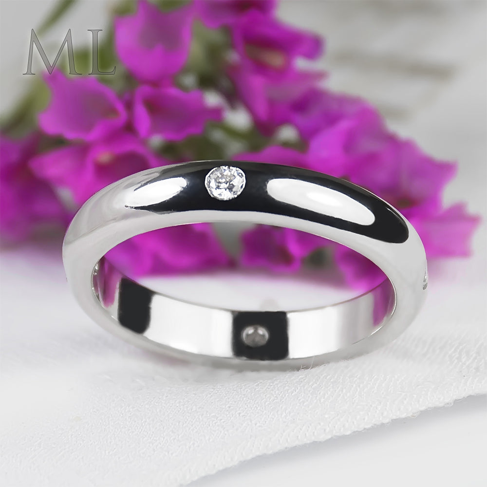 Women's Elegant Wedding BAND Engagement RING White Gold Plated SIZE 6-9