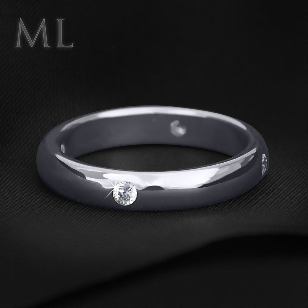 Women's Elegant Wedding BAND Engagement RING White Gold Plated SIZE 6-9