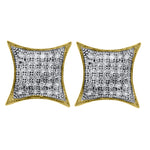 10kt Yellow Gold Womens Round Diamond Square Kite Cluster Earrings 1/4 Cttw