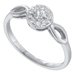 14kt White Gold Womens Round Diamond Solitaire Promise Bridal Ring 1/8 Cttw