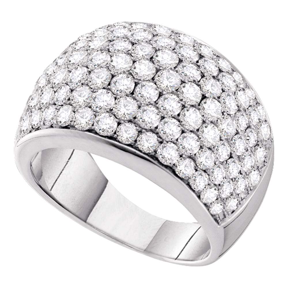 14kt White Gold Womens Round Pave-set Diamond Cocktail Ring 3.00 Cttw