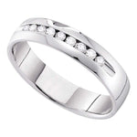 14k White Gold Womens Round Channel-set Diamond Bridal Wedding Anniversary Band 1/4 Cttw