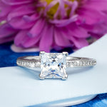 1.25 CT Carat Women's Engagement RING Sterling Silver Princess Cut