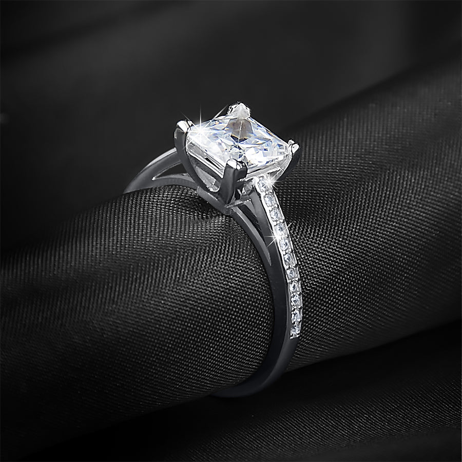 1.25 CT Carat Women's Engagement RING Sterling Silver Princess Cut