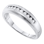 10kt White Gold Mens Round Channel-set Diamond 5mm Wedding Band Ring 1/4 Cttw