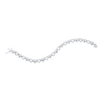 Sterling Silver Womens Round Black Color Enhanced Diamond Heart Link Bracelet 1/5 Cttw