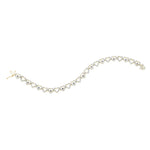 Yellow-tone Sterling Silver Womens Round Black Color Enhanced Diamond Heart Link Bracelet 1/5 Cttw